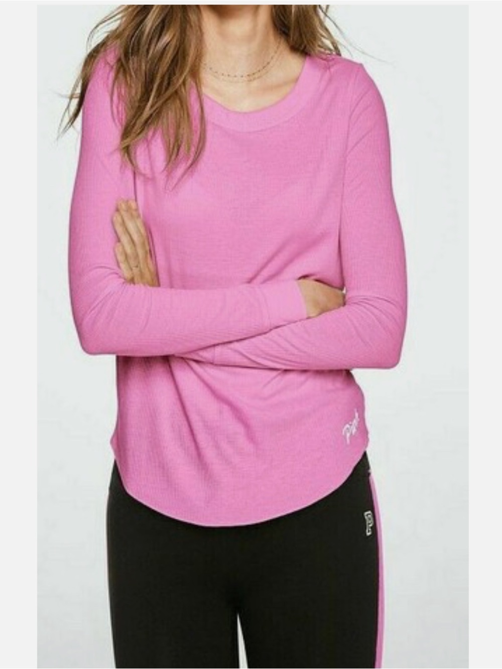 PINK Victorias Secret Long Sleeve tee Shirt Size Medium NWOT